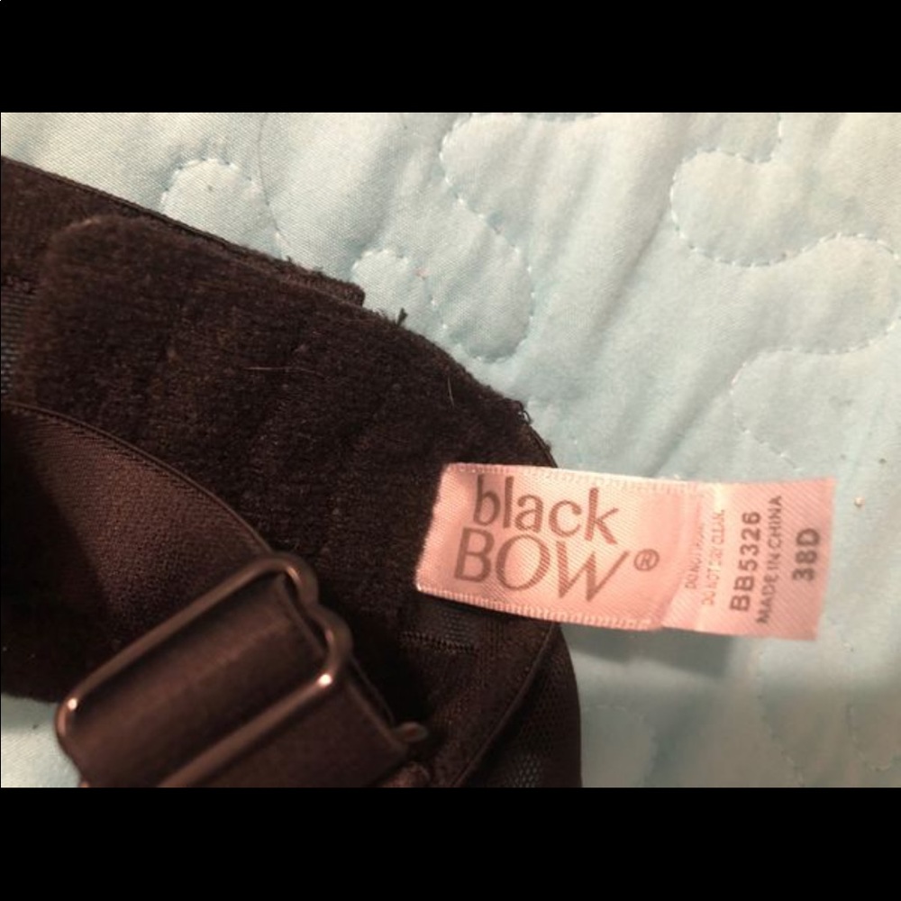 Black bow bra